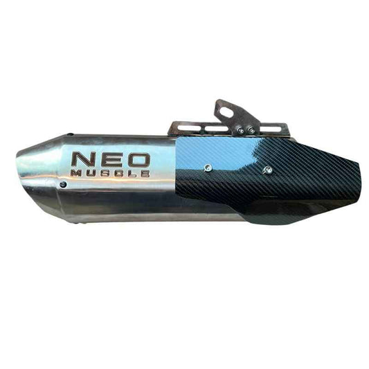 Neo Muscle carbon fiber muffler for Yamaha XSR155 with stainless steel body and premium heat shield