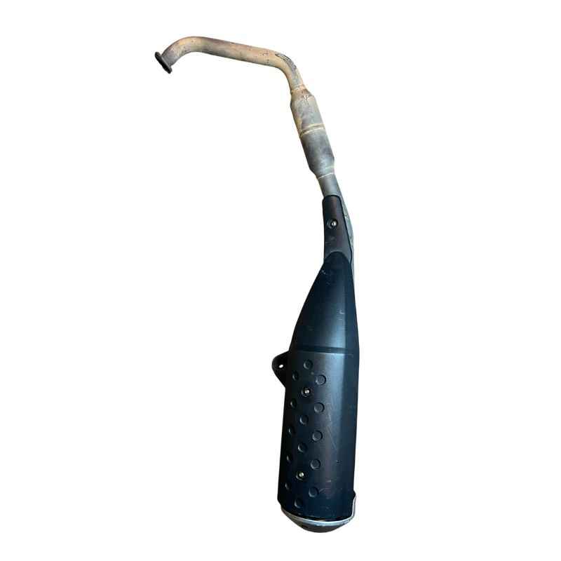 Original Yamaha XSR155 OEM exhaust muffler with header pipe removed from the Neo Muscle project motorcycle. Genuine factory exhaust system in good used condition for restoration or replacement.