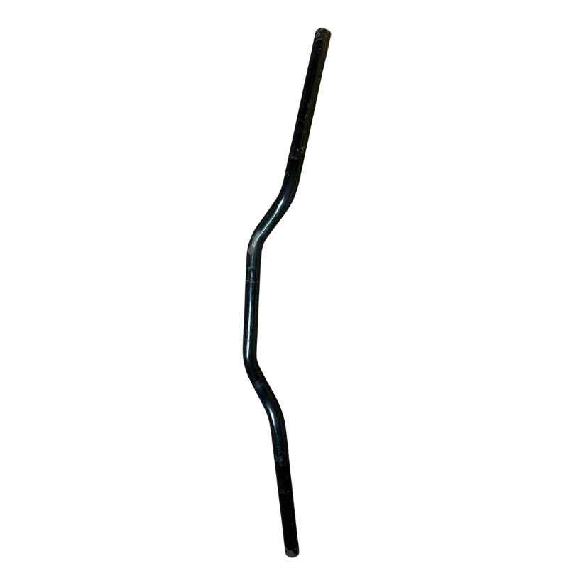Side view of the original Yamaha XSR155 OEM handlebar removed from the Neo Muscle project motorcycle. Genuine Yamaha factory handlebar showing the original bend and riding position, ideal for OEM replacement or stock restoration.