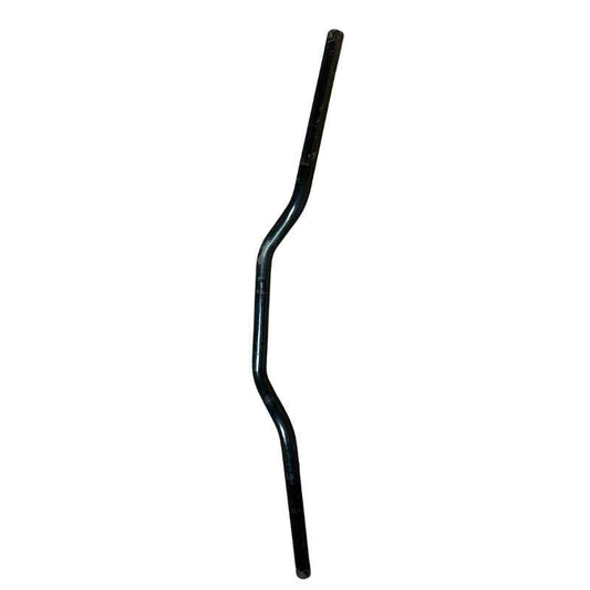 Side view of the original Yamaha XSR155 OEM handlebar removed from the Neo Muscle project motorcycle. Genuine Yamaha factory handlebar showing the original bend and riding position, ideal for OEM replacement or stock restoration.