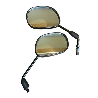 Original Yamaha XSR155 OEM mirror set removed from the Neo Muscle project motorcycle. Genuine factory left and right rear view mirrors in good used condition for restoration or replacement.